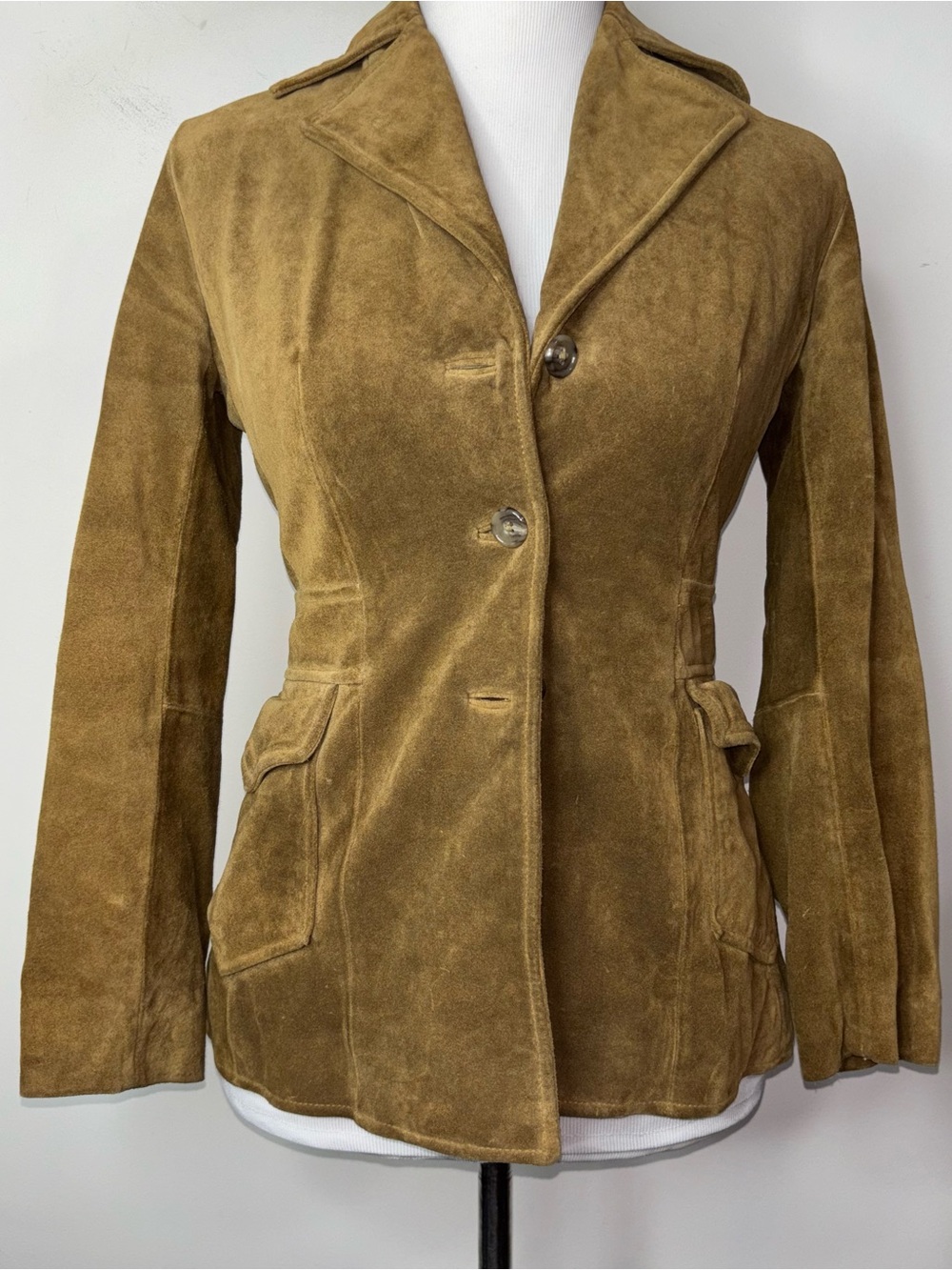 VTG Y2K Banana Republic Women’s XS Suede Leather Blazer Jacket Brown Lined